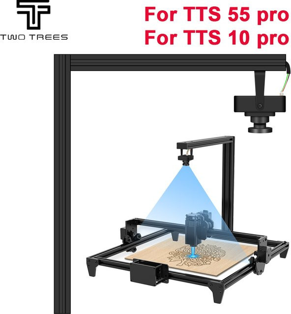 Twotrees 500W Kamera für TTS 55 Pro und TTS 10 Pro Lasergravurmaschinen in Schwarz mit einstellbarer Helligkeit, Kontrast, Sättigung und Definition - Bild 1