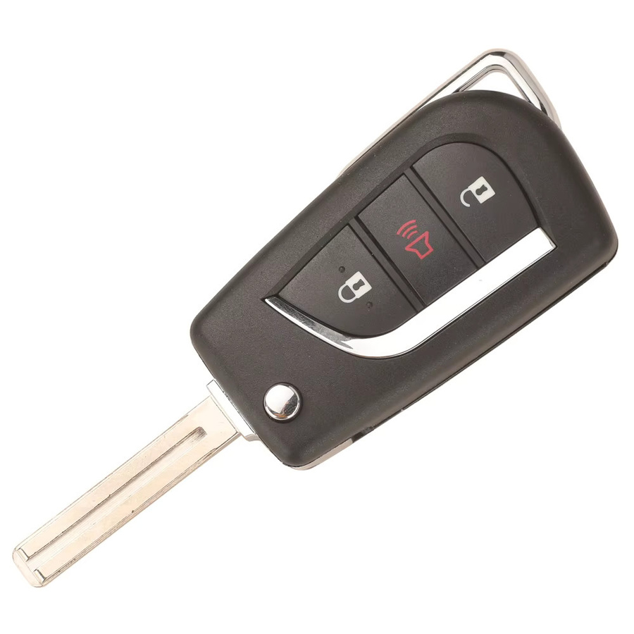 Jingyuqin Auto Fernbedienung Schlüssel für Toyota Corolla iM RAV4 Camry 2017-2021, 3-Tasten, Farbe: Schwarz, 314MHz FSK 8A H Chip Flip - Bild 2