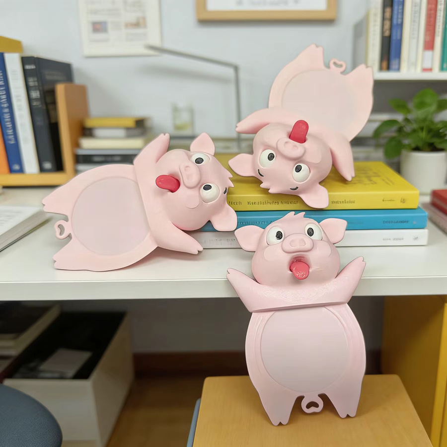 Niedliches Schweinchen-Lesezeichen in Rosa mit herausgestreckter Zunge aus Kunststoff, 1 Stück - Bild 6