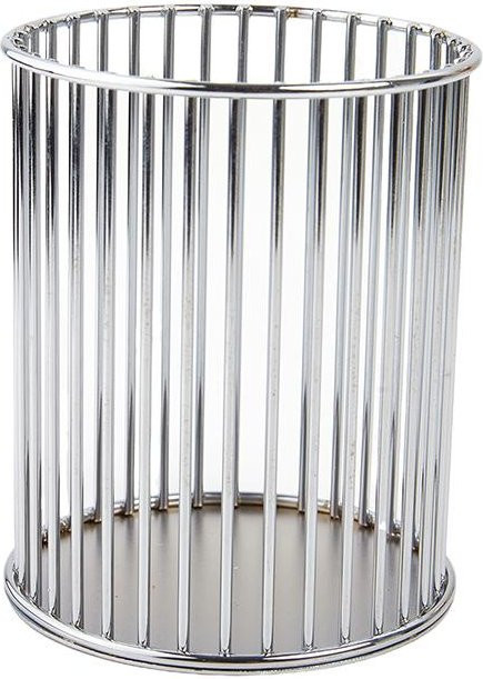 Nordischer Make-up-Pinselhalter Organizer aus Metall in Silber mit Herbst-Orchideen-Design - Bild 1