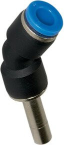 Riegler Steckverbindung 45 Grad mit Stecknippel 4 mm Blaue Serie für Schlauch Durchmesser 4 mm in Blau - Bild 1