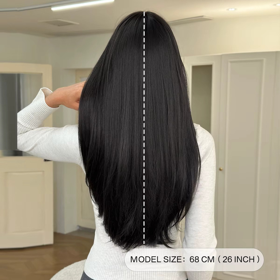 7JHH WIGS Perücke, schwarz, lang, glatt, Damen - Bild 3