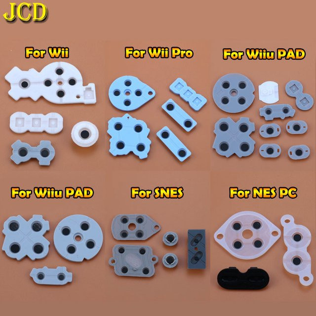 JCD Leitfähige Silikon-Pads für Nintendo Wii, Wii U PAD, Wii Pro, SNES, SFC, NES und PC Konsolen - Bild 1