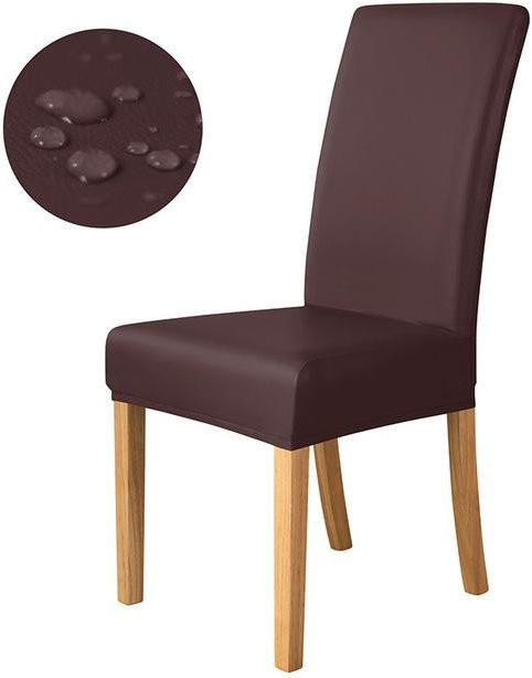Wasserdichter Stretch-Stuhlbezug aus Kunstleder von Yiran Furniture in Schwarz für Esszimmerstühle - Bild 1