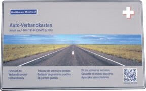 Verbandkasten Klassik für das Auto von Holthaus Medical, DIN 13164, Grau, B/T/H: 26,0 x 8,0 x 17,0 cm - Bild 1