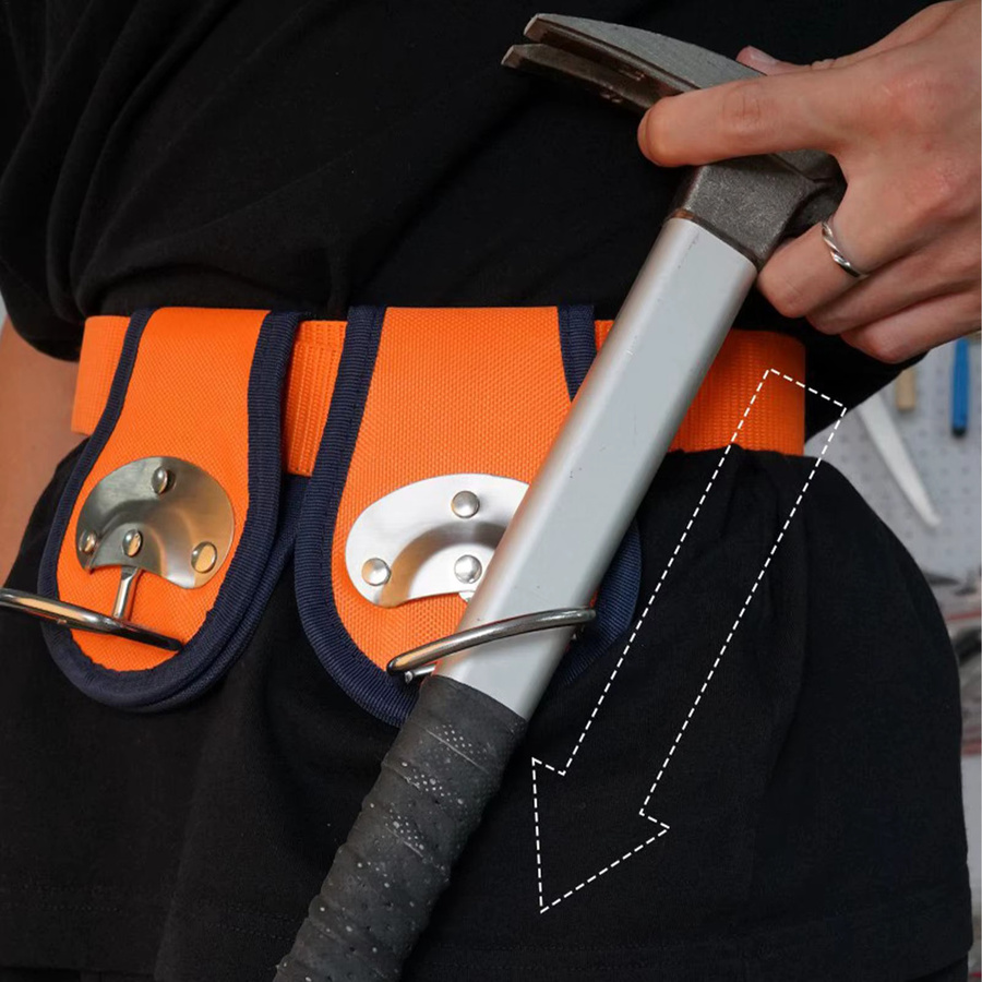 Hammerhalter Werkzeuggürtel mit Hammer-Schlaufenorganizer in Orange - Bild 3