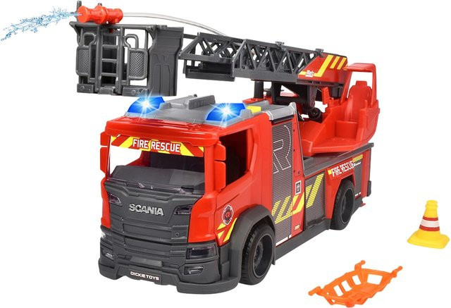 Dickie Toys Feuerwehr Scania mit Drehleiter ab 3 Jahren - Bild 1
