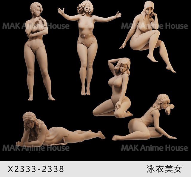 MAK Miniatur-Figur Mädchen im Bikini für Strand-Diorama und Modellbau aus Harz - Bild 1