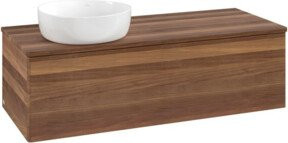 V&B Waschtischunterschrank Antao mit Beleuchtung, Farbe Walnut, B/T/H: 120 x 50 x 50 cm - Bild 1