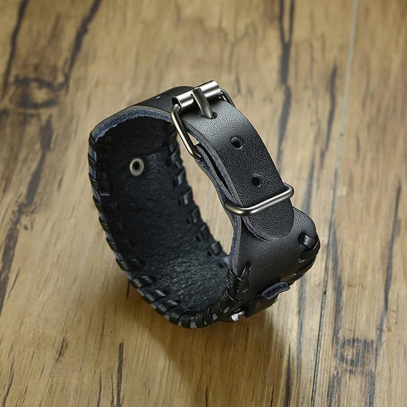 Nakahara Armband, Leder, geflochten, Schwarz, Herren - Bild 2