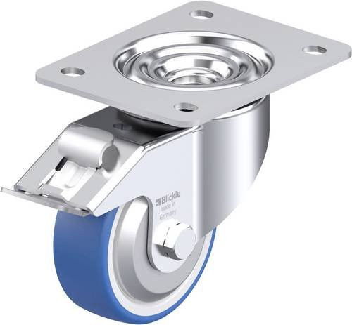 Blickle Stahlblech-Lenkrolle LK-POTHS 100XKA-3-FI-FA in Blau, Rad-Durchmesser: 100 mm, Tragfähigkeit: 200 kg - Bild 1