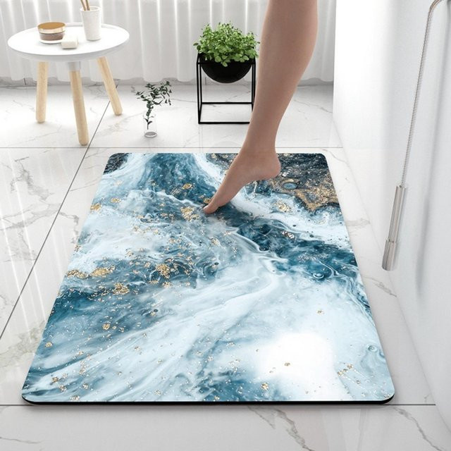 Rutschfeste Badezimmermatte aus Memory-Schaum von Chocolate Home in Dunkelblau, B/T: 60 x 40 cm - Bild 1