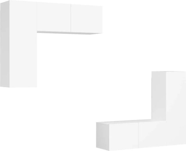 vidaXL 4-teiliges TV-Schrank-Set aus Holzwerkstoff in Weiß für dein Wohnzimmer, B/T/H: 2 x 80 x 30 x 30 cm und 2 x 30,5 x 30 x 90 cm - Bild 1