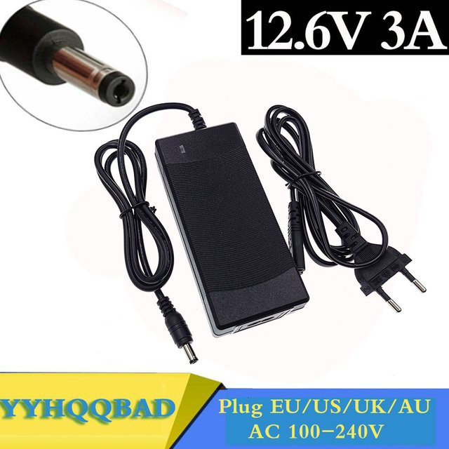 YYHQQBAD Lithium-Batterieladegerät 12,6V 3A für 3S 10,8V 11,1V 12V Li-Ionen-Polymer-Akkus in Schwarz - Bild 1