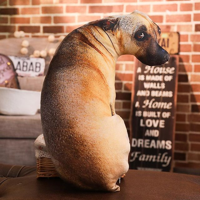 WW Clothing 3D Hundekissen biegsames Kuscheltier in Braun mit 20 cm Durchmesser - Bild 1