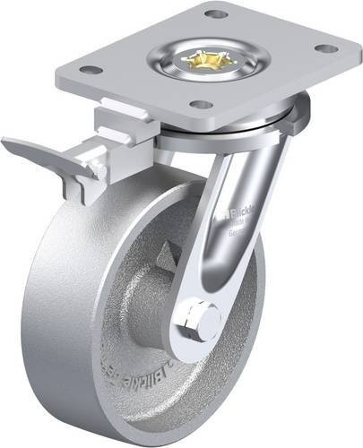 Blickle Lenkrolle LO-G 150G-RI4 mit Feststeller in Silber, Rad-Durchmesser: 150 mm, Tragfähigkeit: 900 kg - Bild 1