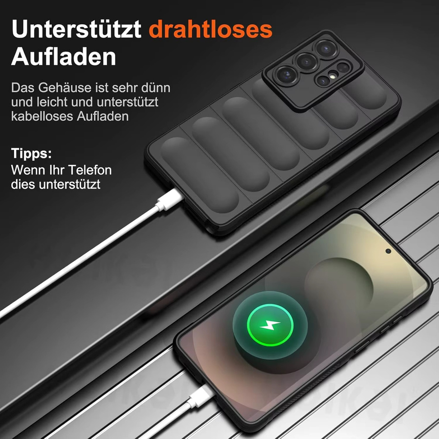 Ultradünne Flüssigsilikon-Handyhülle mit Mikrofaser-Innenfutter für Samsung Galaxy S26 Ultra S25 FE S25 Edge S24 Ultra S23 A17 A56 A36 A16 in Schwarz - Bild 5