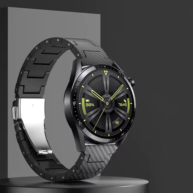 Uhrenarmband Kohlefaser, Schwarz, Unisex - Bild 1