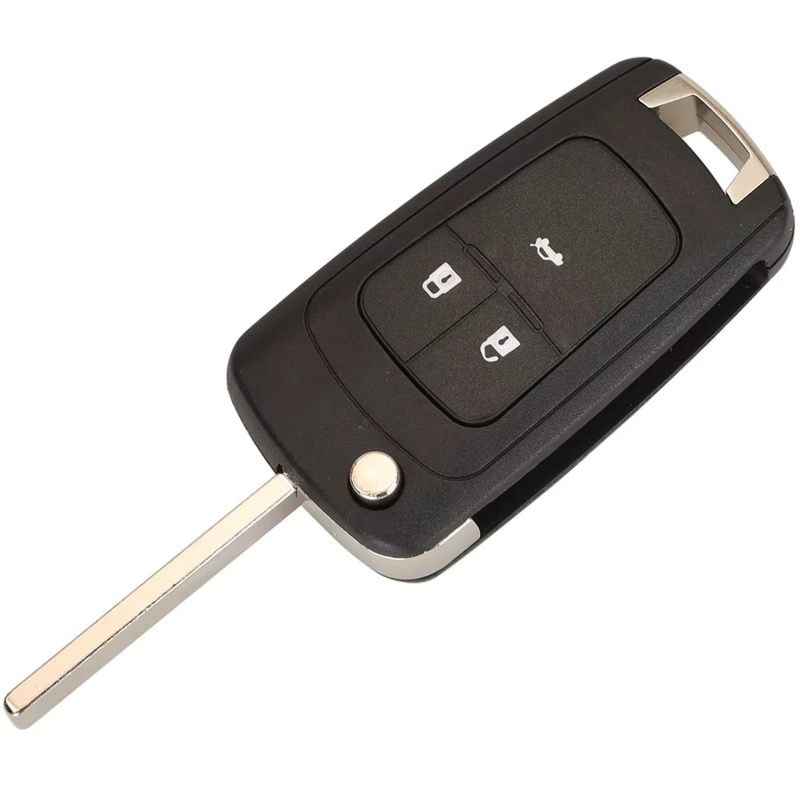 Jingyuqin Klappgehäuse für Autoschlüssel in Schwarz für Chevrolet Cavalier Aveo 2020 und Opel Fob HU100 Blade mit 2 oder 3 Tasten - Bild 2