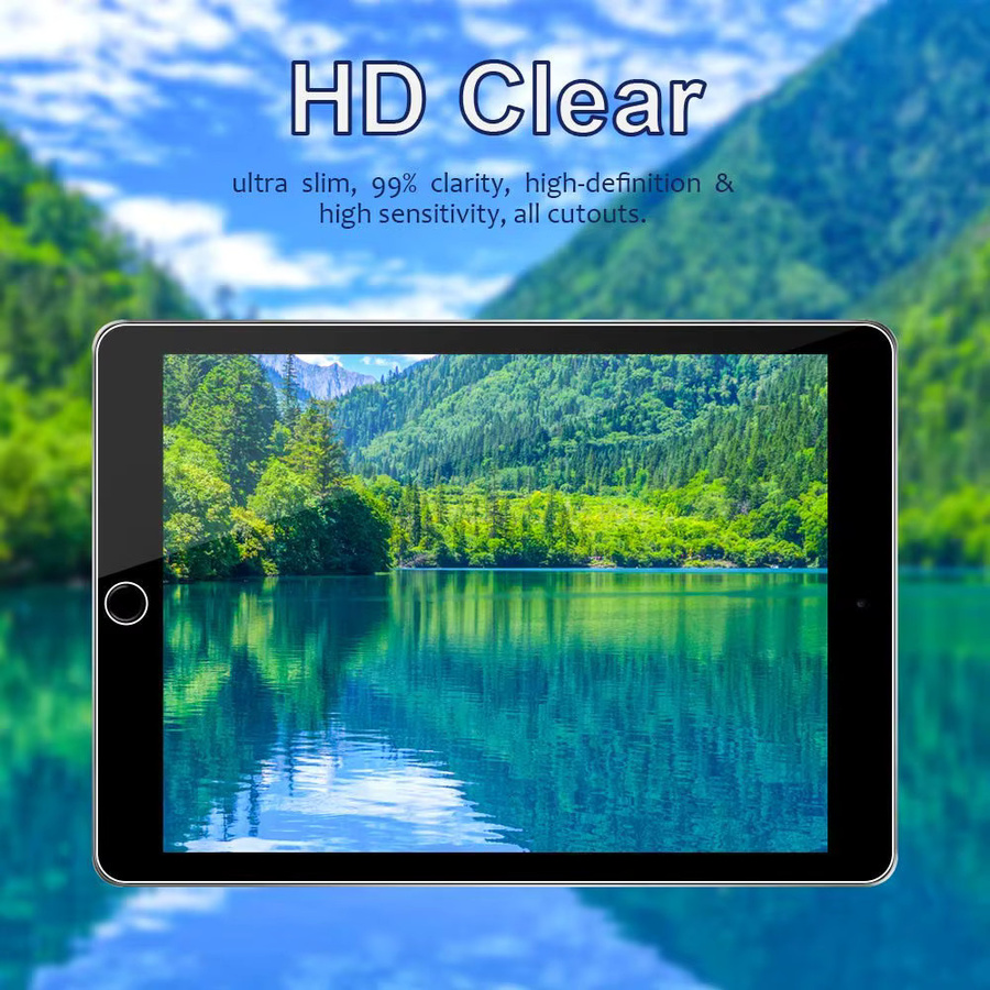 NABNAW Displayschutzfolie aus gehärtetem Glas für iPad 9. 8. 7. Generation 10,2 Zoll und iPad Air 10,9 M3 M2 sowie iPad Pro 11 M5 M4, transparent, kratzfest mit Ölabdeckung - Bild 3