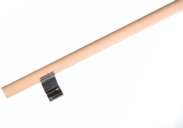 Dieda Handlauf Komplettset aus Buche in Braun und Beige, Wandmontage, Rund, Durchmesser: 4 cm, Länge: 150 cm - Bild 1