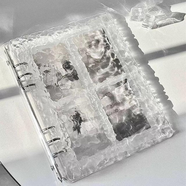 A5 6-Loch-Albummappe aus Acryl mit Wasserwellen-Design, transparenter Sammelorganizer für Fotokarten - Bild 1
