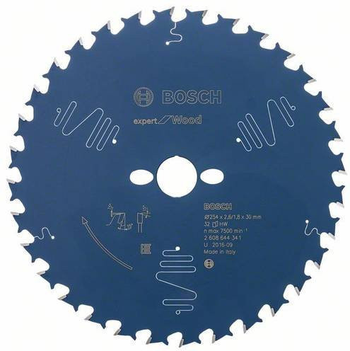 Bosch Expert for Wood Kreissägeblatt mit Carbide-Spitzen, Blau, Durchmesser: 254 mm, Bohrung: 30 mm, Zähneanzahl: 32 - Bild 1