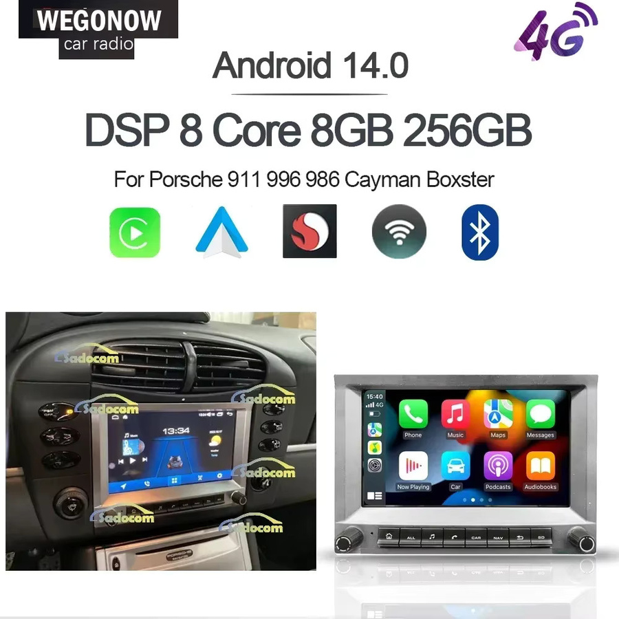 WEGONOW Android 12 Autoradio mit 7 Zoll Display, 8 Kern, 4GB RAM, DSP, GPS und CarPlay für Porsche 911 996 986 Cayman Boxster, Schwarz - Bild 7