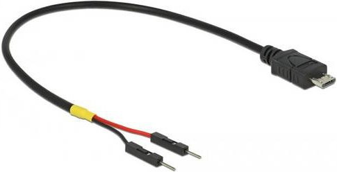 Delock USB-Kabel mit USB-A und USB-Mini-B Stecker, 2-polig, Schwarz, Länge: 0,20 m - Bild 1