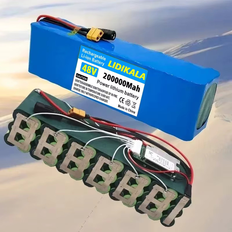 48V 200000mAh 13S3P 18650 Lithium-Ionen-Akku mit integriertem BMS-Sicherheitsschutz in Blau für Elektroroller und faltbare E-Bikes - Bild 3