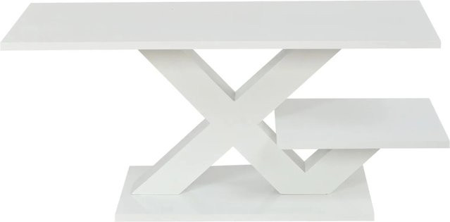 Merax Couchtisch modern in Weiß mit Hochglanz-Finish aus MDF, B/T/H: 100 x 48 x 45 cm - Bild 1