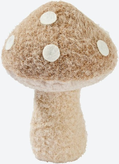NKD Deko-Pilz in Braun und Weiß, H: 13 cm, B: 19 cm, T: 3 cm - Bild 1