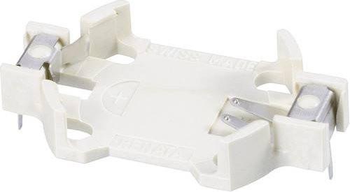 Renata Knopfzellenhalter 701106 für 1x CR2032, Horizontal, Durchsteckmontage THT, Weiß, L x B x H: 28,5 x 20 x 8,7 mm - Bild 1