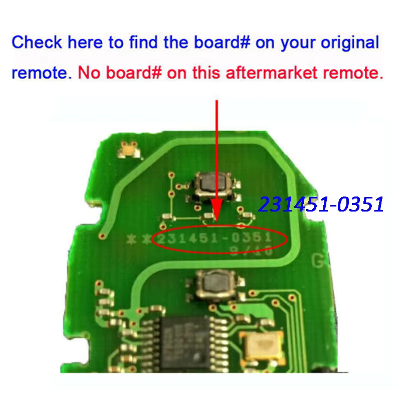 DIYKEY Smart Remote Auto Schlüsselanhänger für Toyota RAV4 und Highlander 231451-0351 Schwarz 314,3 MHz - Bild 2
