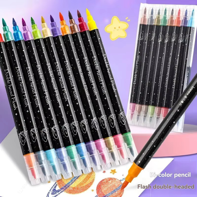 Haile Glitzer Acryl-Marker Doppelspitzen in Multicolour für Stein, Keramik, Glas und Holz - Bild 2