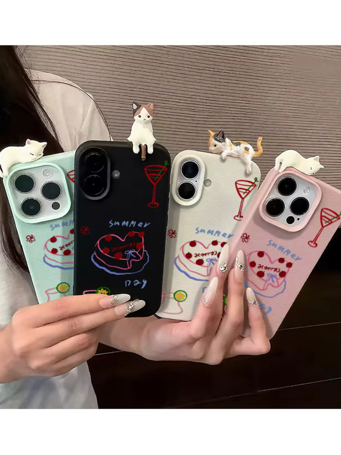 Stoßfeste 3D-Katzen-Cartoon Schutzhülle für dein Apple iPhone 15 und iPhone 14 - Bild 7
