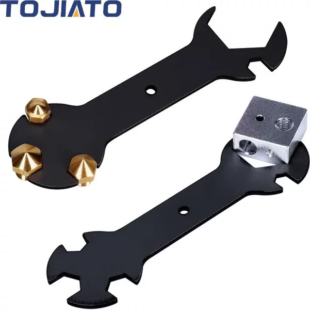 Tojiato 5-in-1 Multifunktions-Schraubenschlüssel Ersatz-Installationswerkzeug für 3D-Drucker in Schwarz - Bild 1