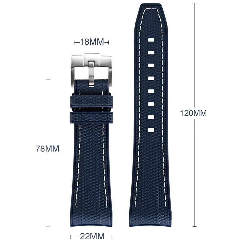strapfreak Uhrenarmband Silikon, Edelstahl, 22 mm, Unisex - Bild 5