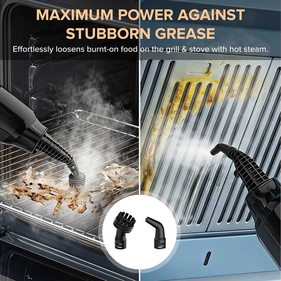 Lubluelu 6-in-1 Dampfmopp Dampfreiniger mit 1580W und LED-Beleuchtung, Schwarz, 500 ml Tankinhalt - Bild 4