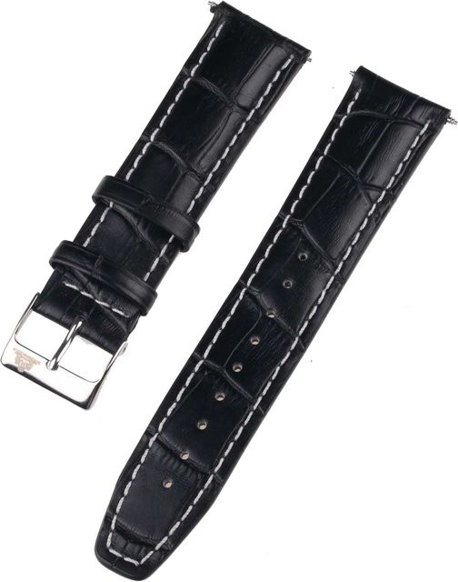 Rothenschild Uhrenarmband Leder, 22 mm, schwarz, silberne Schließe - Bild 1