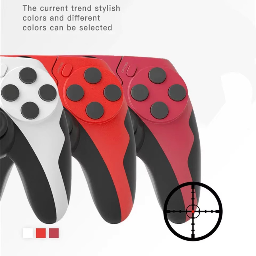 GAMINJA Wireless Gamepad P48 Bluetooth Controller mit Sechs-Achsen-Gyroskop und Dual-Vibration für PS4, PS3 und PC in Schwarz und Rot - Bild 3