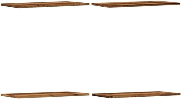 4er-Set Wandregale vidaXL in Altholz-Optik, braun, B: 60 cm, T: 30 cm, H: 1,5 cm