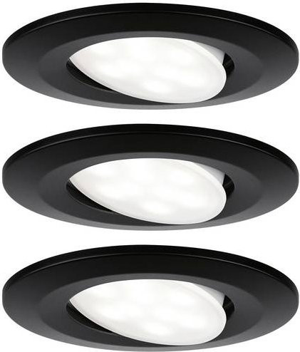 Paulmann LED-Einbauleuchte Calla rund, Schwarz Matt, schwenkbar, IP65, 4000K Neutralweiß - Bild 1