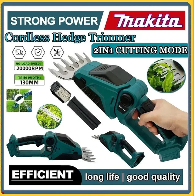 Makita 2-in-1 Akku-Heckenschere und Trimmer für den Garten, kabellose Mini-Handgardenschere, 18 V LXT - Bild 1