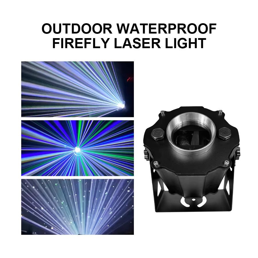 DJBY Outdoor IP Wasserdichtes Firefly-Licht mit RGBWY-Mehrfarbeffekt in Schwarz für DJ, Disco, KTV, Bar und Bühnen, B/T/H: 21,0 x 17,0 x 20,0 cm - Bild 6