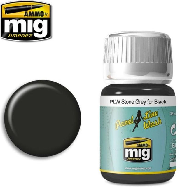 AMMO by MIG Jimenez Panel Line Wash, Stone Grey for Black, Grau, Schwarz - Bild 1
