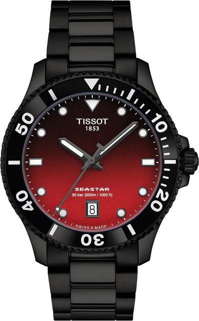 Tissot Seastar 1000 Armbanduhr, Quarz, Edelstahl, Schwarz, 40 mm, Herren - Bild 1