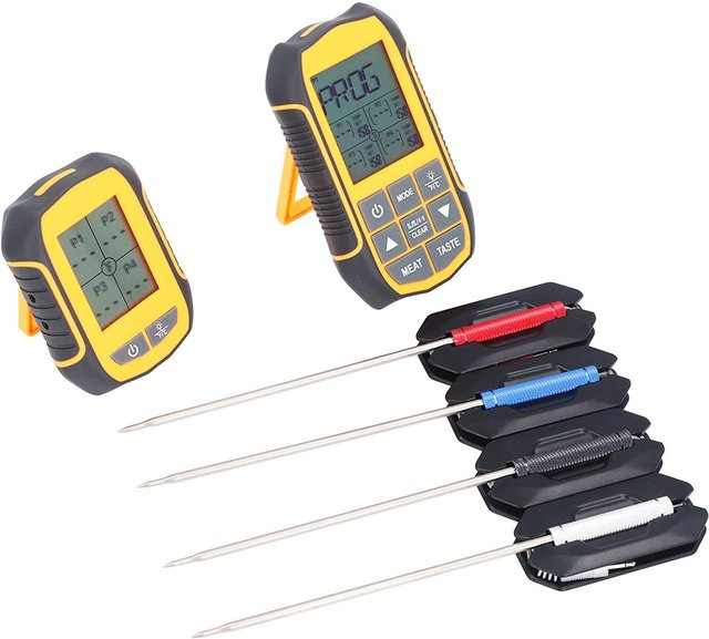 Sonoff 2 Digitales Grillthermometer mit 4 Sonden aus ABS und Edelstahl für Backofen und Smoker zur Temperaturkontrolle - Bild 1