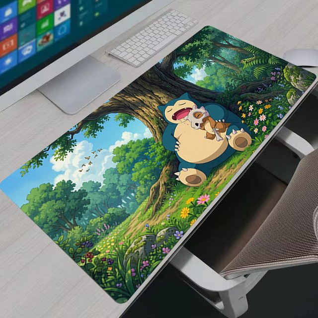 Bandai Pokemon Snorlax XXL Mauspad in Multicolour als rutschfeste Schreibtischunterlage für Gaming und Büro - Bild 1