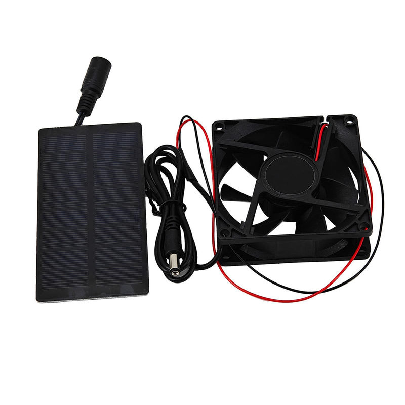 Solarbetriebener Outdoor-Camping-Ventilator mit Solarpanel, 3000 U/min, IP65, Schwarz - Bild 2